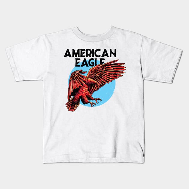 American eagle Kids T-Shirt by Frispa